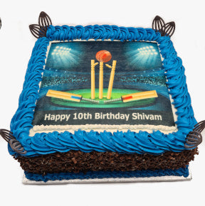 Birthday Cricket Theme Cake